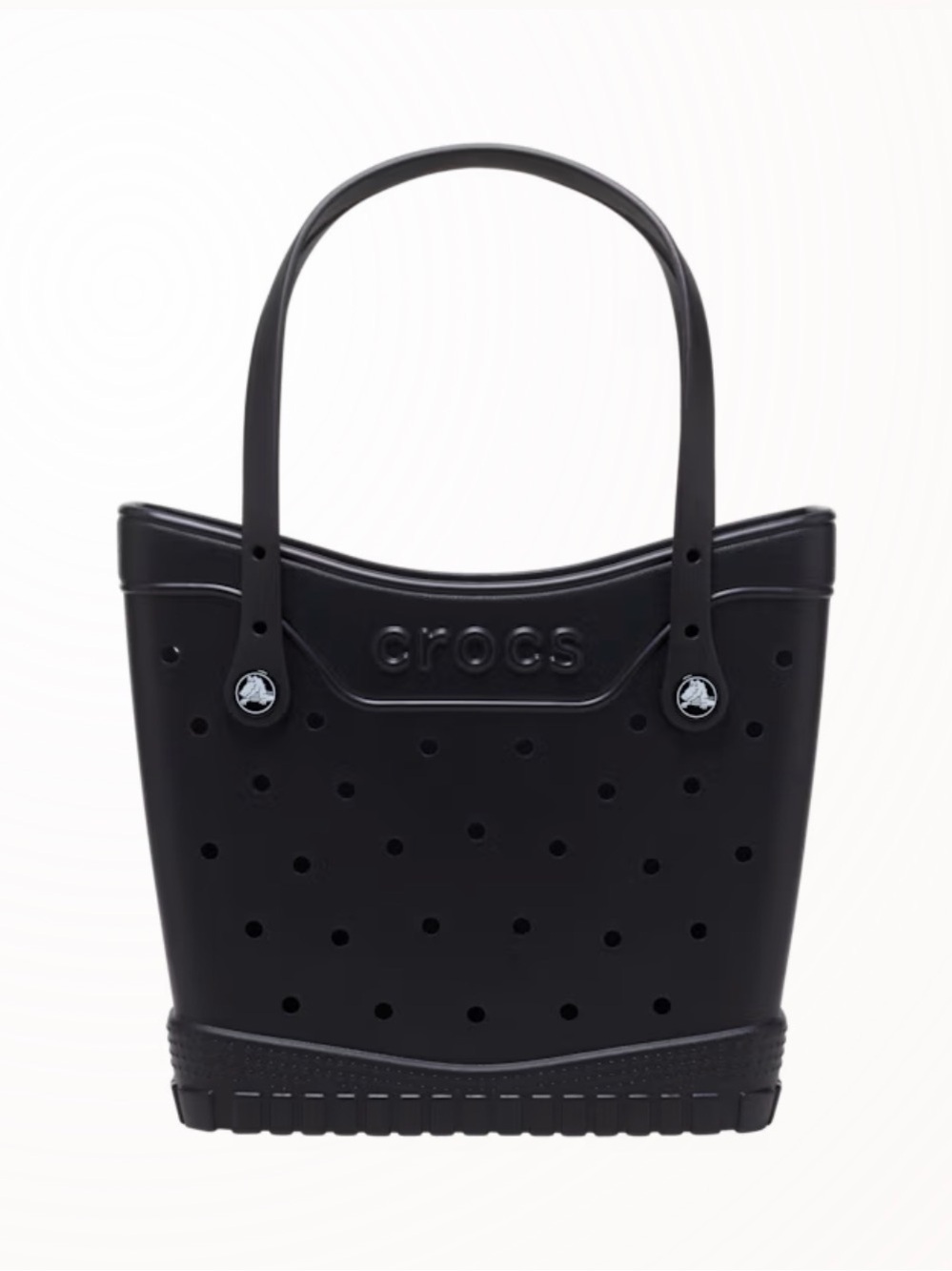 NEW Crocs Women's Medium Tote Bag in Black with Pink Charm - Picture 4 of 8